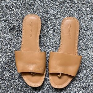 Madewell Caramel Leather Slide Sandals